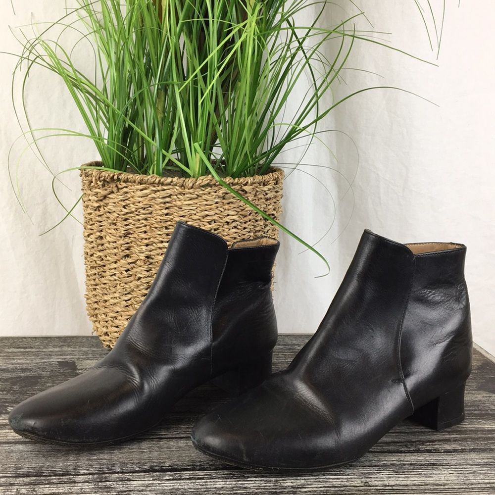 Robert Clergerie Black Leather Ankle Boots 7.5
